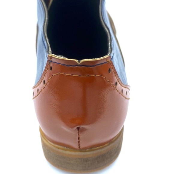 NWT Slip On Brogue Oxfords - Faux Leather - Navy - Picture 15 of 16